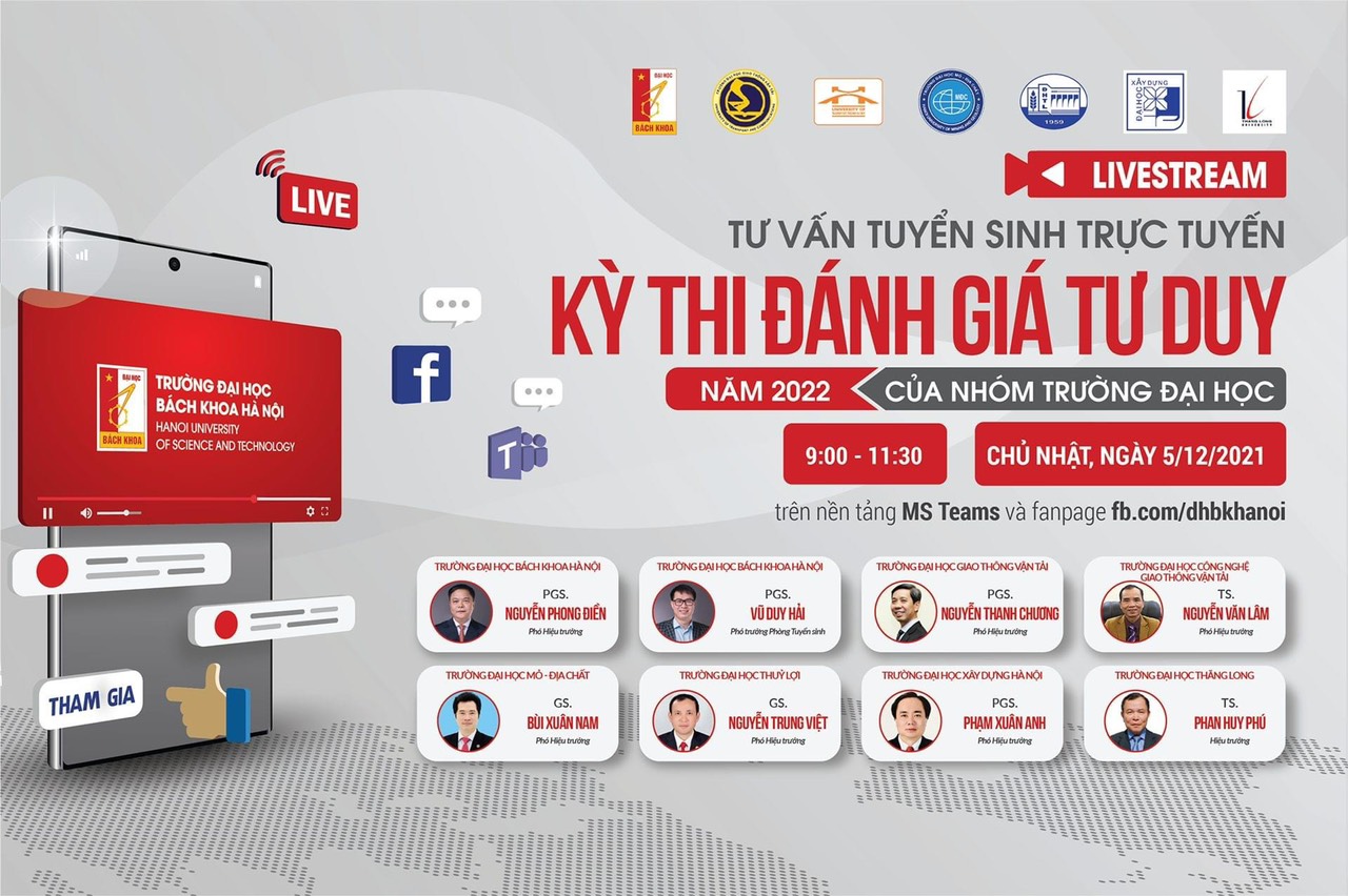 Livestream Tư vấn tuyển sinh: Kỳ thi đánh giá tư duy 2022