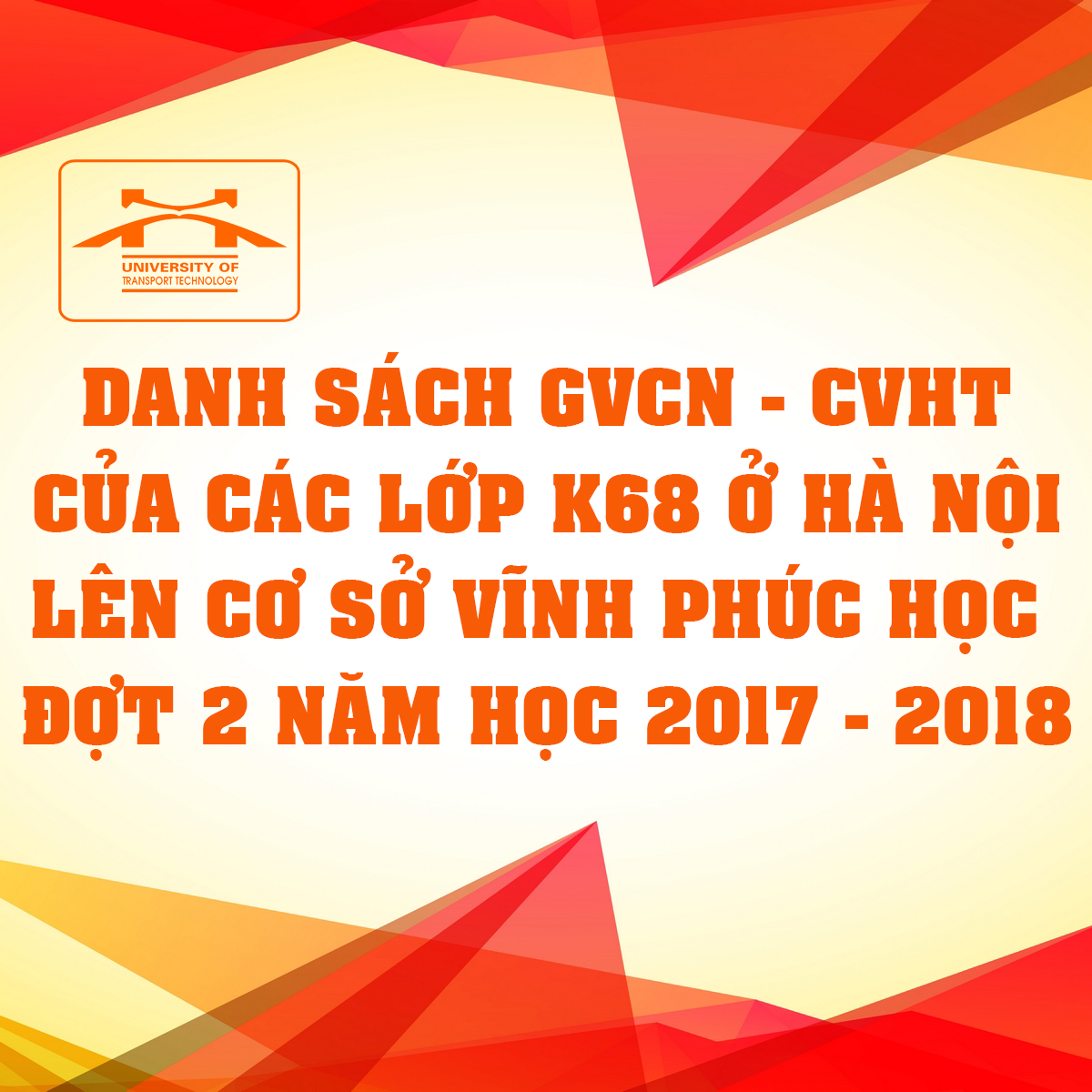 DANH SÁCH GVCN CÁC LỚP KHÓA 68 HỌC QUÂN SỰ, THỂ DỤC, CHÍNH TRỊ TẠI CƠ SỞ VĨNH PHÚC - ĐỢT 2 KỲ 2 NĂM HỌC 2017 - 2018