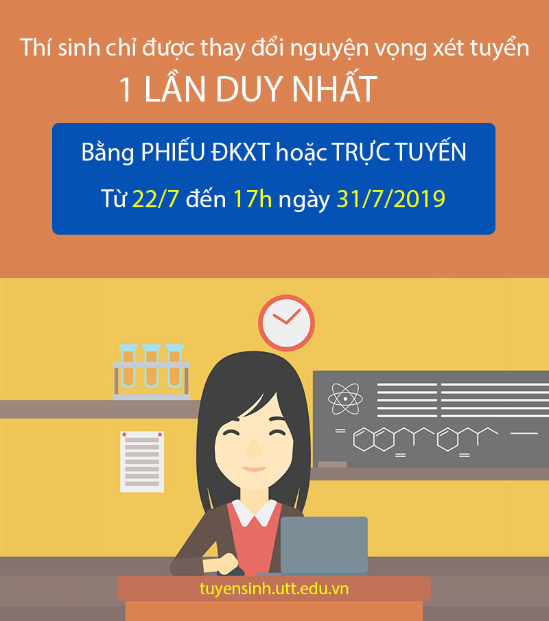 Hướng dẫn thay đổi nguyện vọng xét tuyển đại học 2019