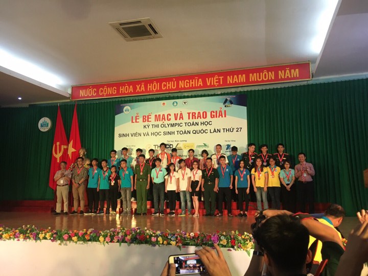 Sinh viên UTT đạt giải thưởng tại kỳ thi Olympic Toán học sinh viên và học sinh toàn quốc lần thứ 27